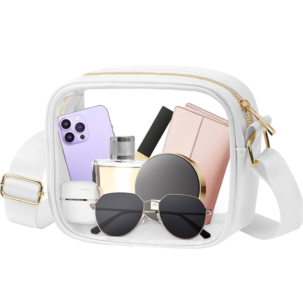 White Clear Crossbody Bag 5X7”